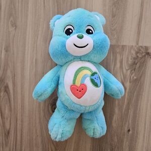 Care Bears Turquoise Plush with Rainbow and Heart Love The Earth